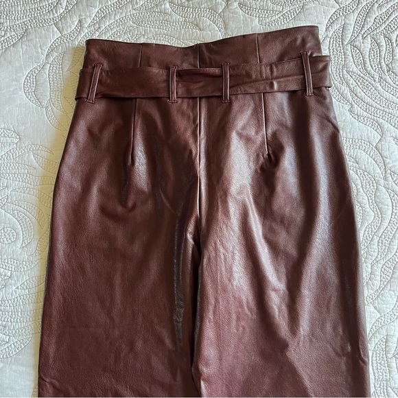 NWT - Commando - Faux Leather Paperbag Pants - Oxblood - Picture 10 of 13